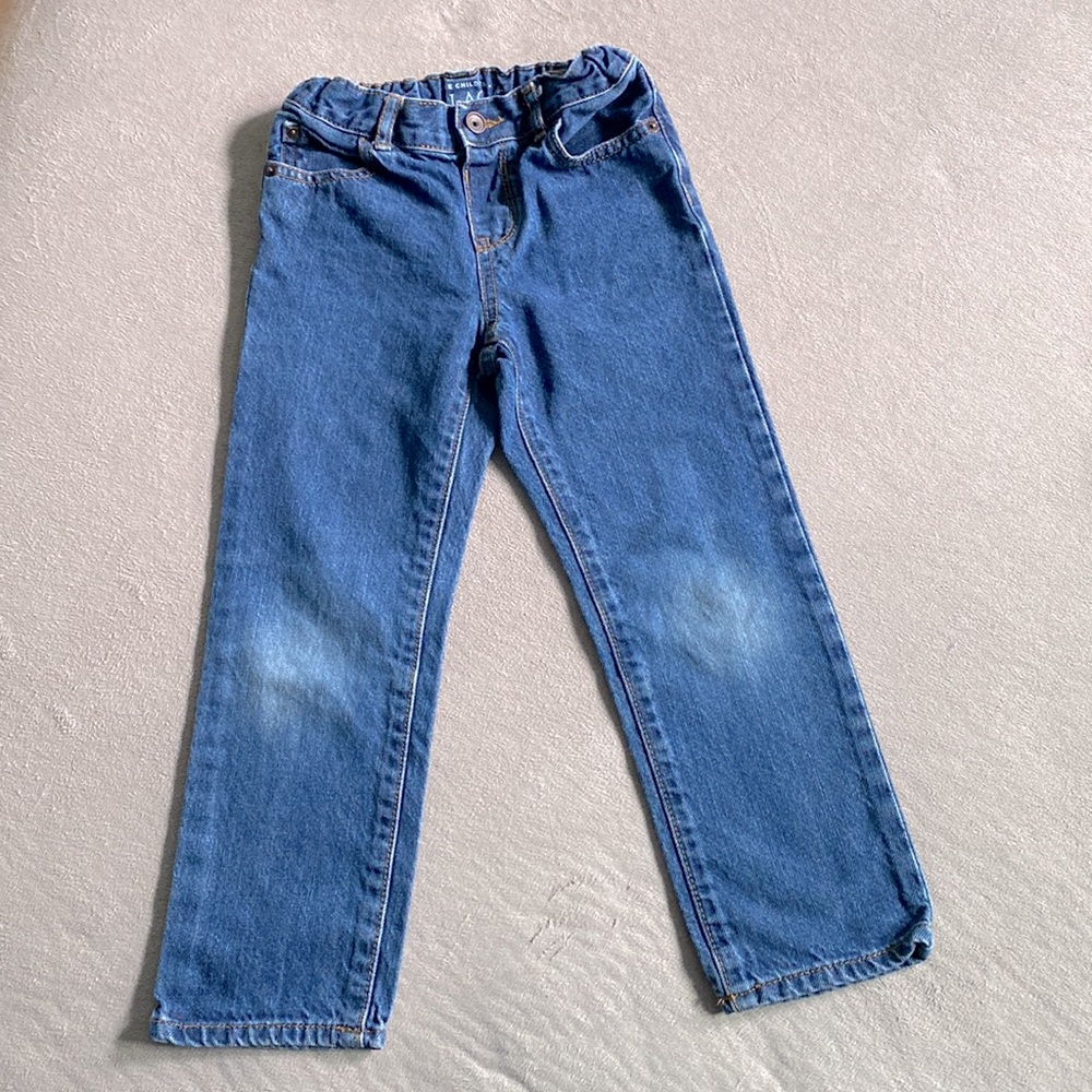 The Children's Place Straight Boys 5T Jeans with Snap Button & Adjustable Waist!